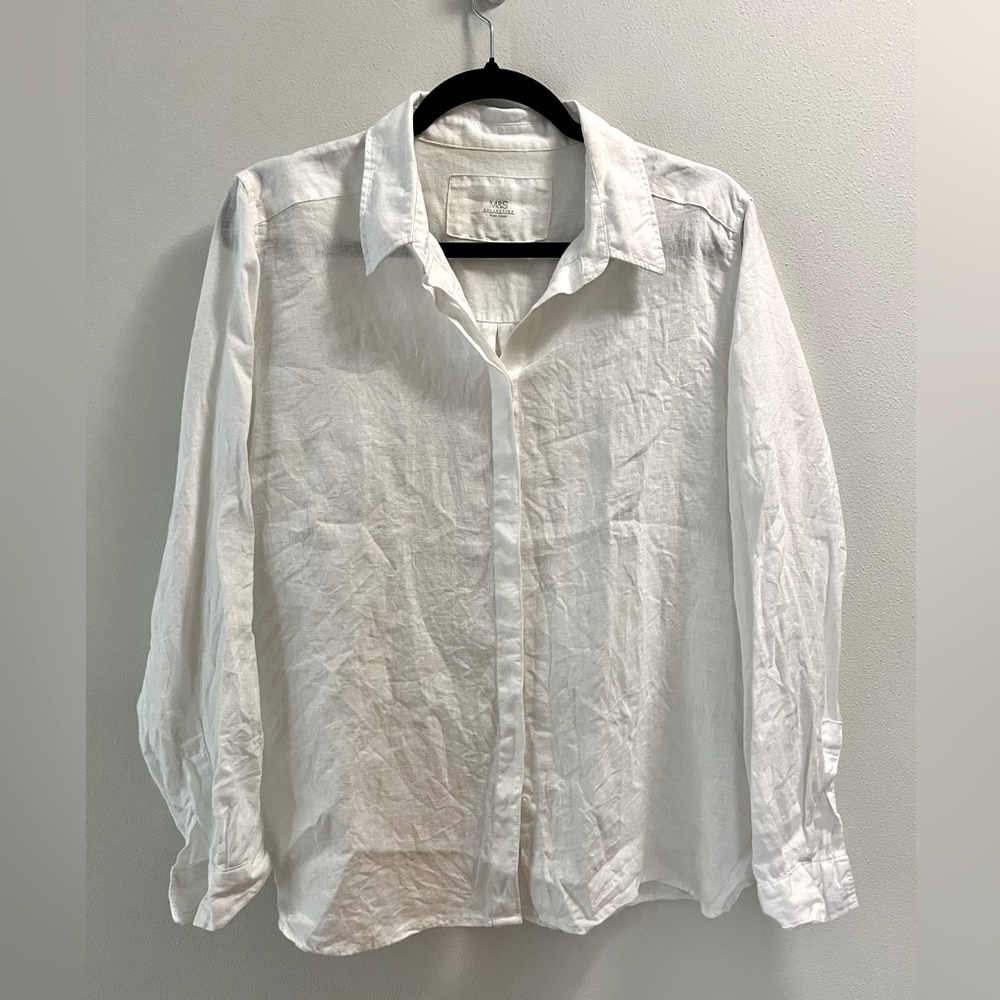 Linen collared shirt by M&S